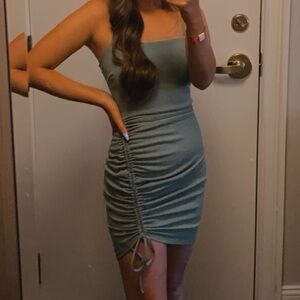 Sage green colored dress